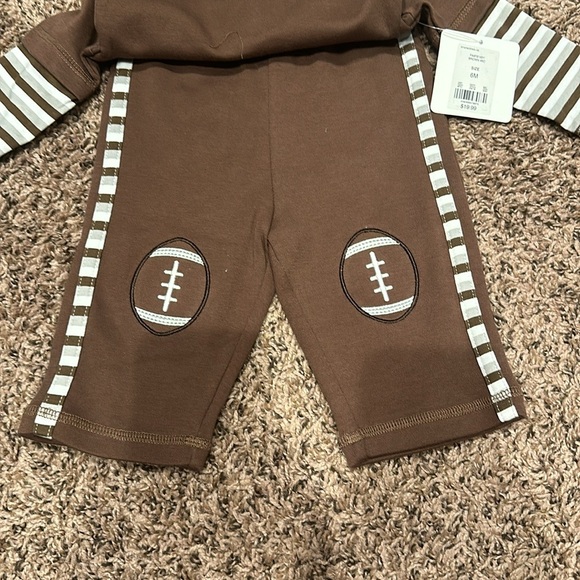 NWT Starting Out sz 6 mos football onesie set - Picture 3 of 3